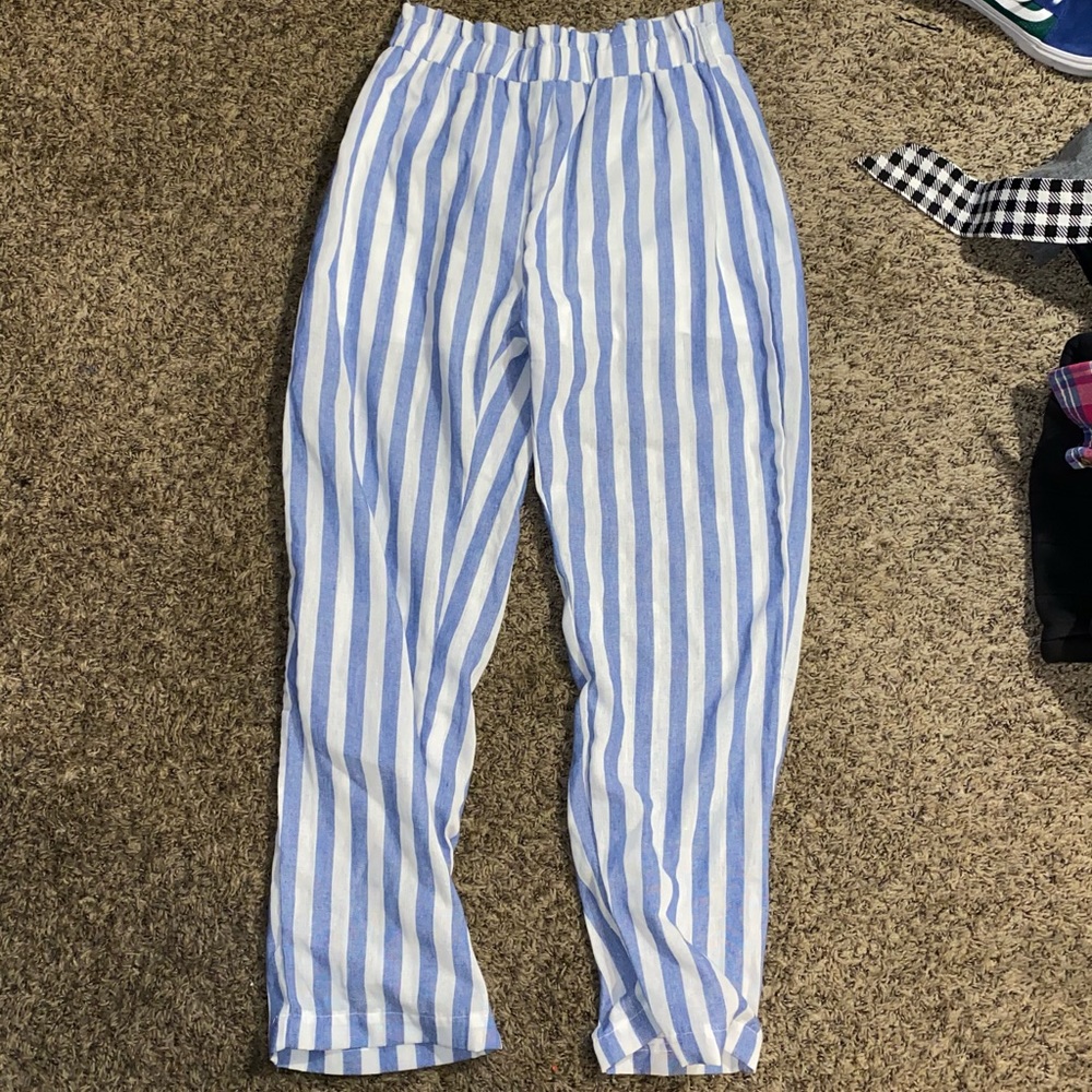 Light blue and white pants from shein size medium